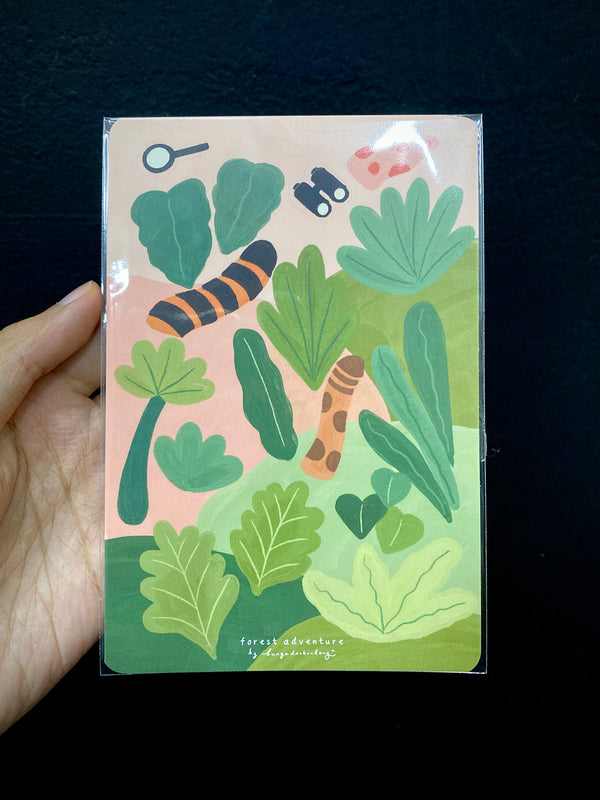 Forest Adventure Sticker Sheet - Bunga dan Bintang